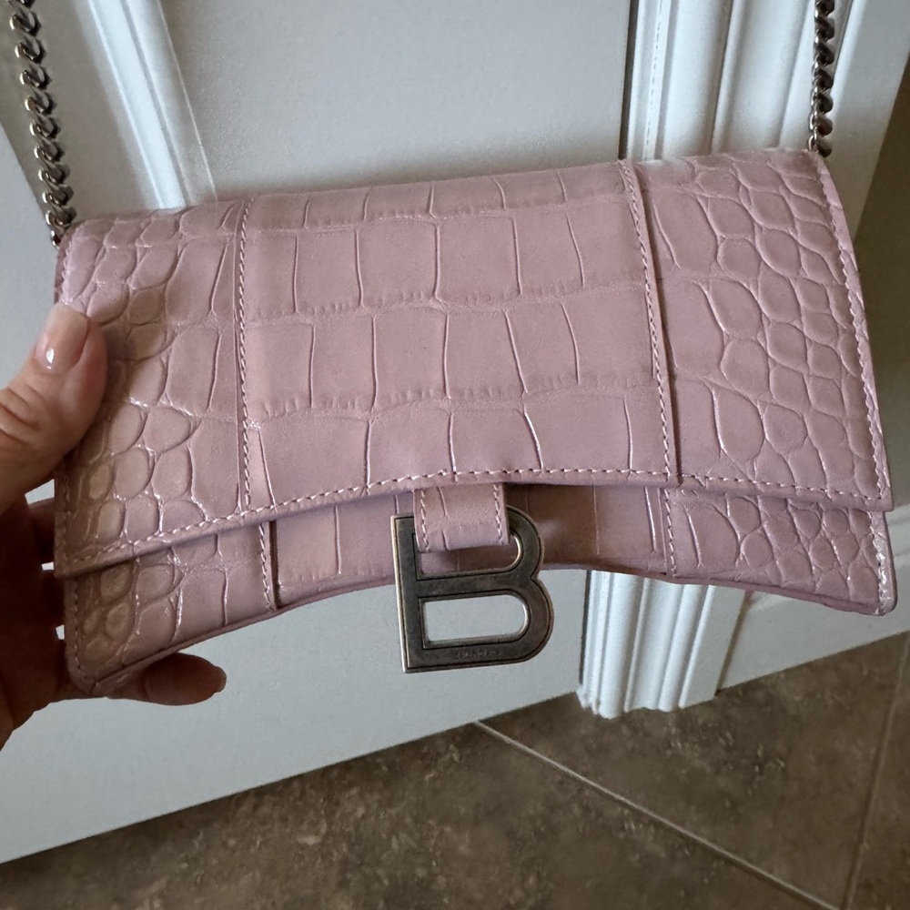 Balenciaga Pink Croc-Embossed Women's Bag - Picture 3 of 12